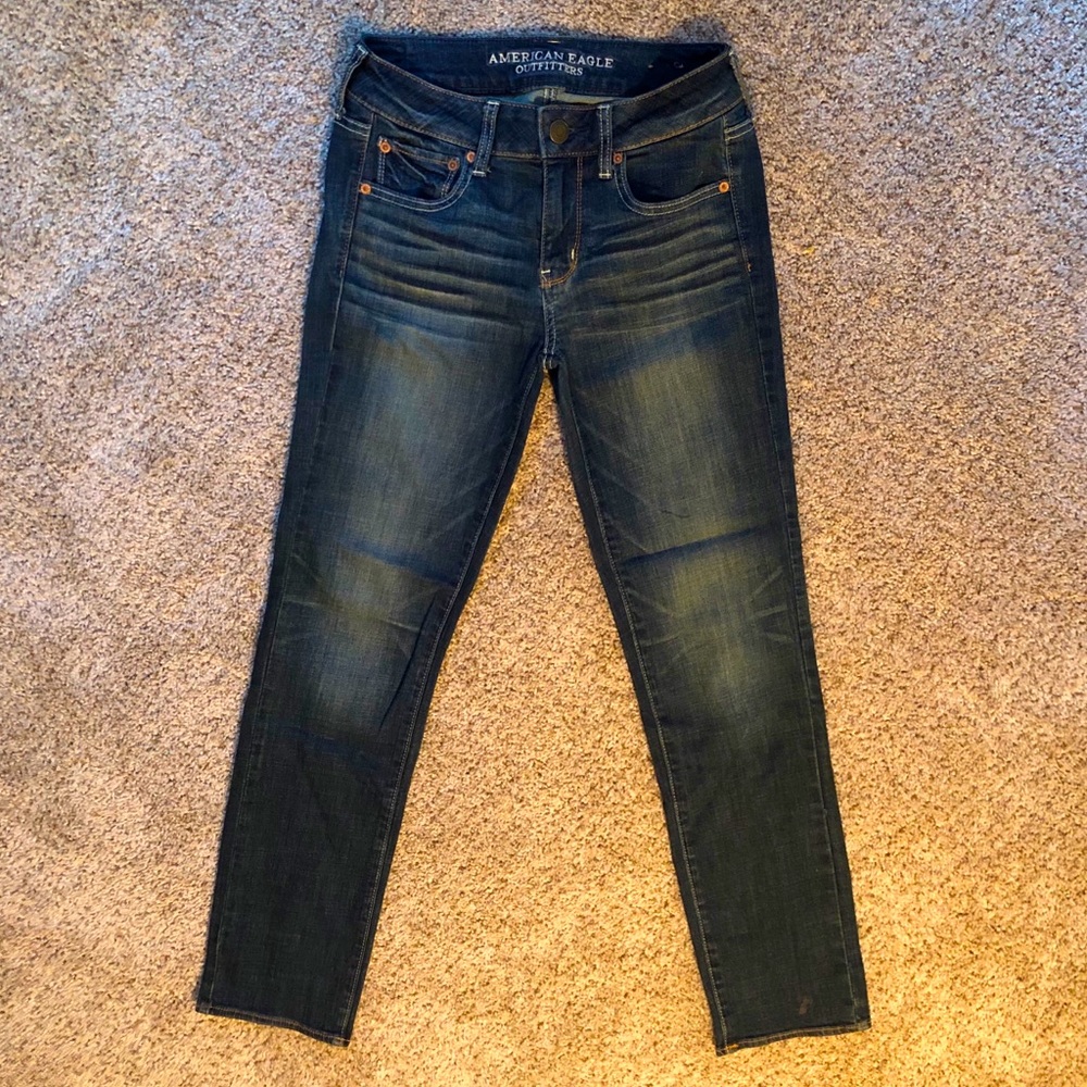 American Eagle Straight Super Stretch Blue Jeans